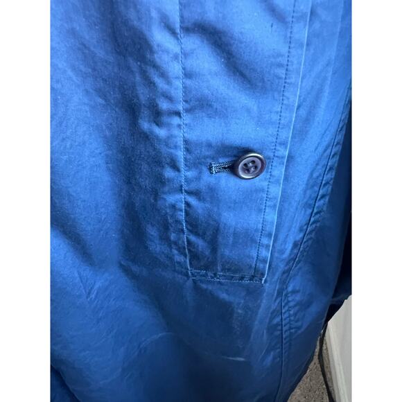 Burberry Kensington Lightweight Long Navy Belted Double Breasted Trench Coat L - Picture 7 of 13